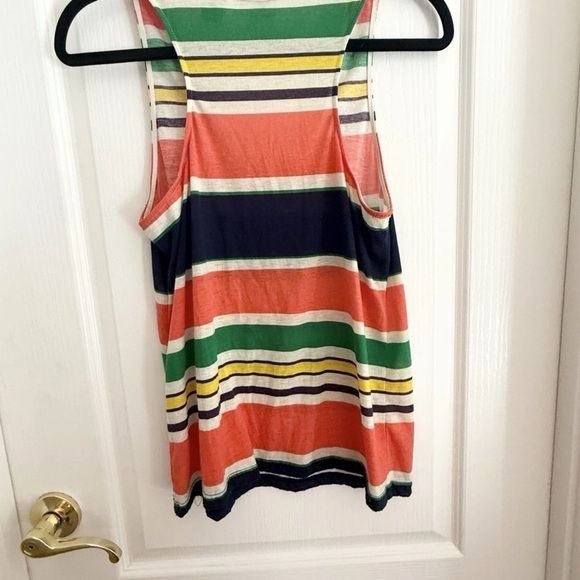 Miss Me Women's Size S Multicolor Striped Beaded Scoop Neck Racerback Tank Top - Picture 5 of 6